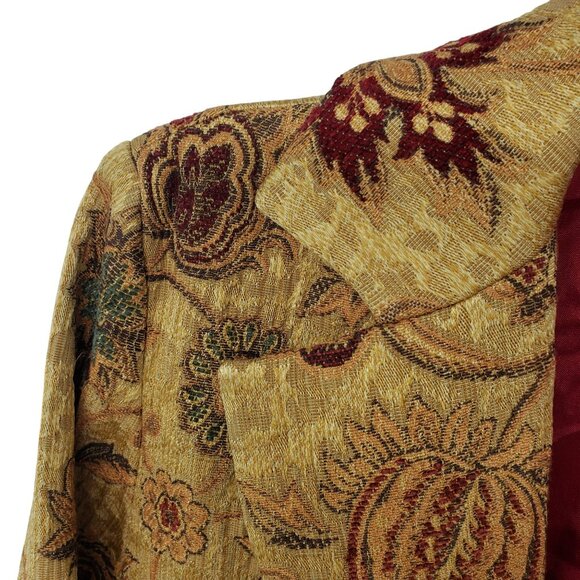 Cabi Y2K Floral‎ Tapestry Jacket Guinevere Brocade Flower Long Fall Coat 179 - Picture 13 of 14